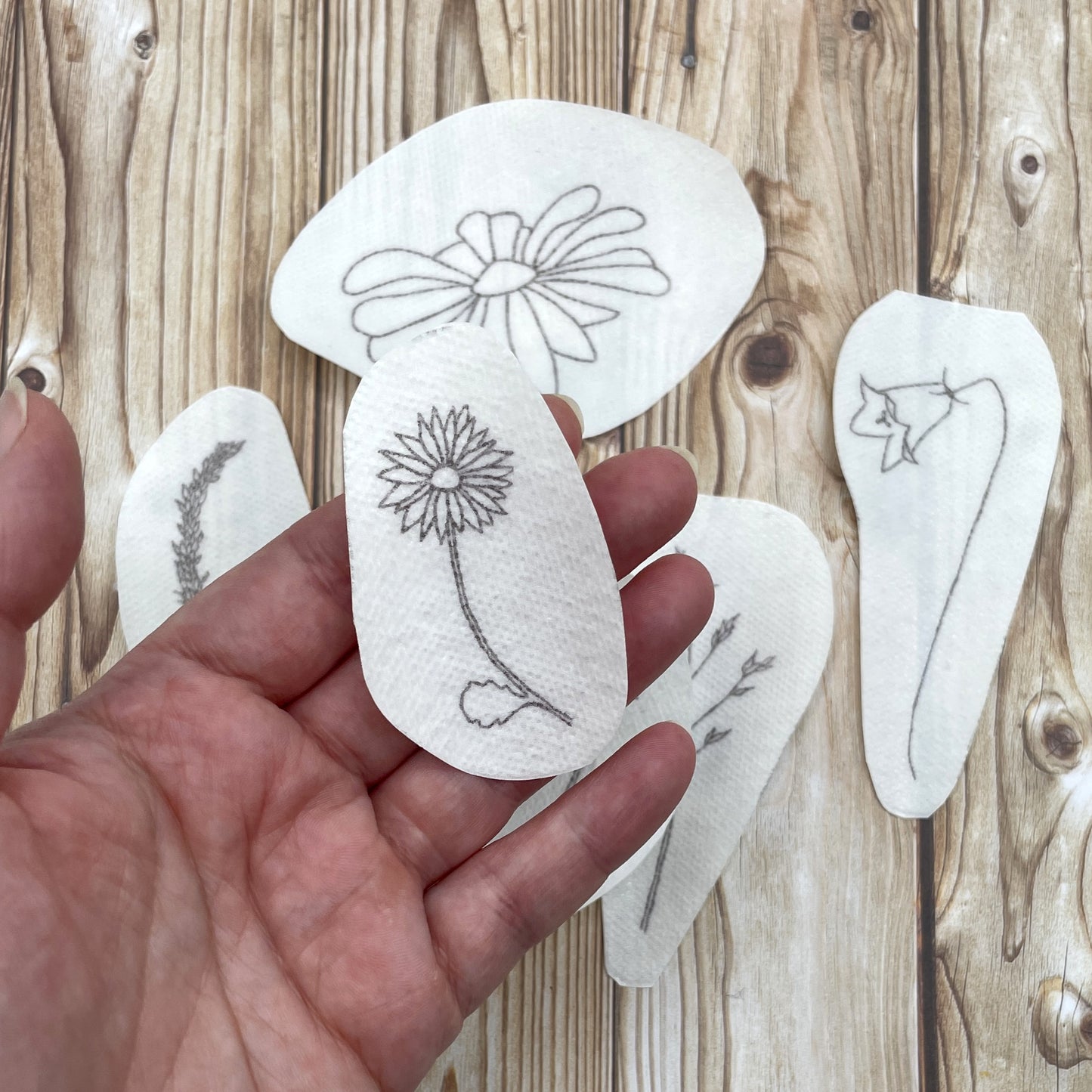 Meadow wildflower embroidery patches