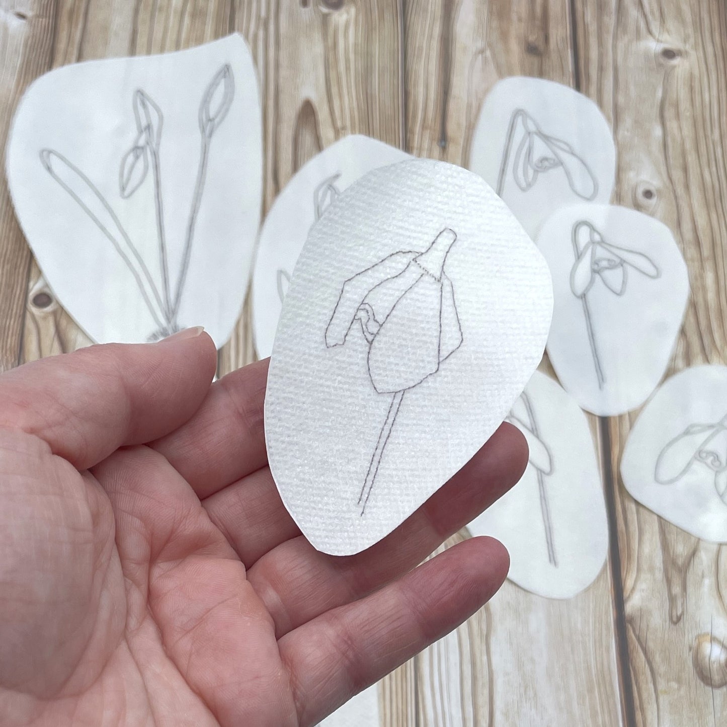 Snowdrop stick and stitch patterns