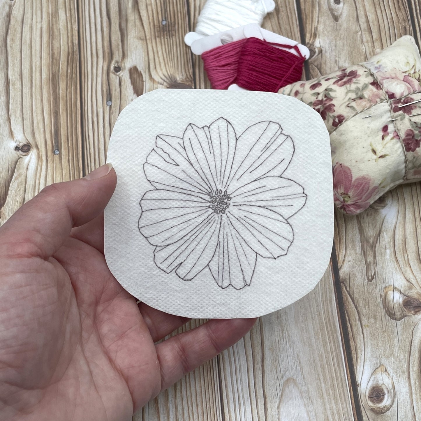 Cosmos embroidery sticker
