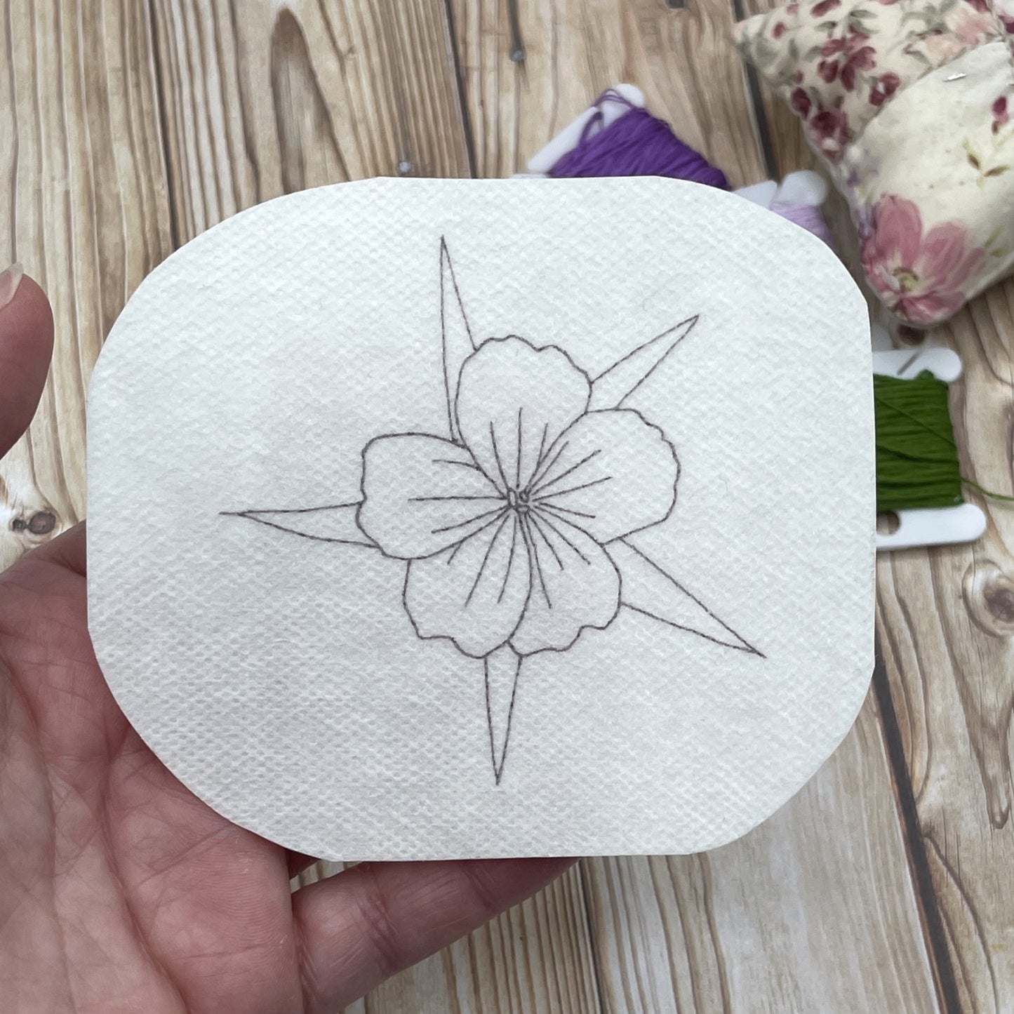 Corncockle embroidery sticker