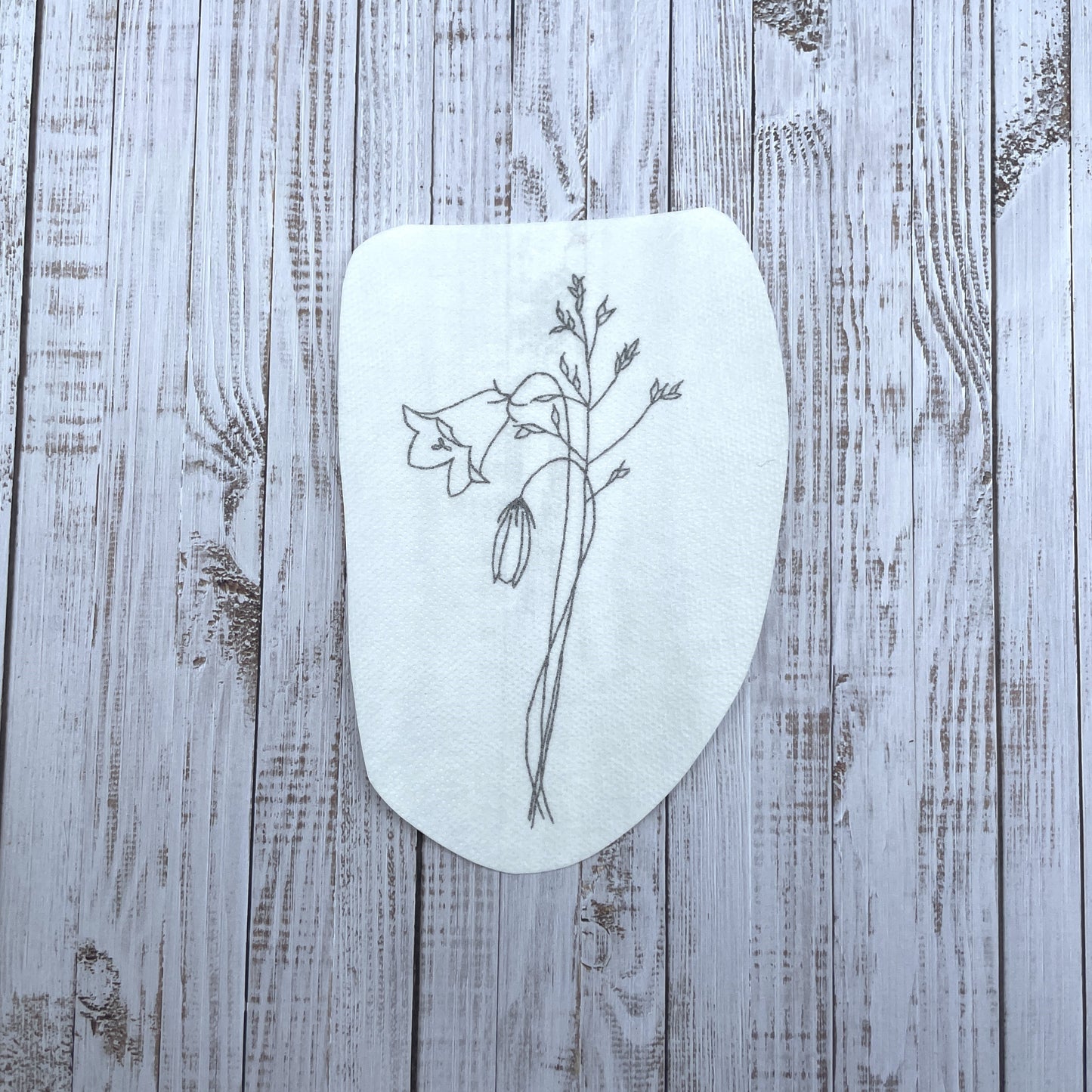 Single harebell posy embroidery sticker.