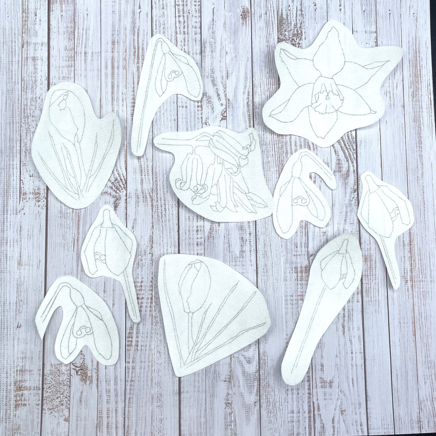 Spring flower embroidery stickers