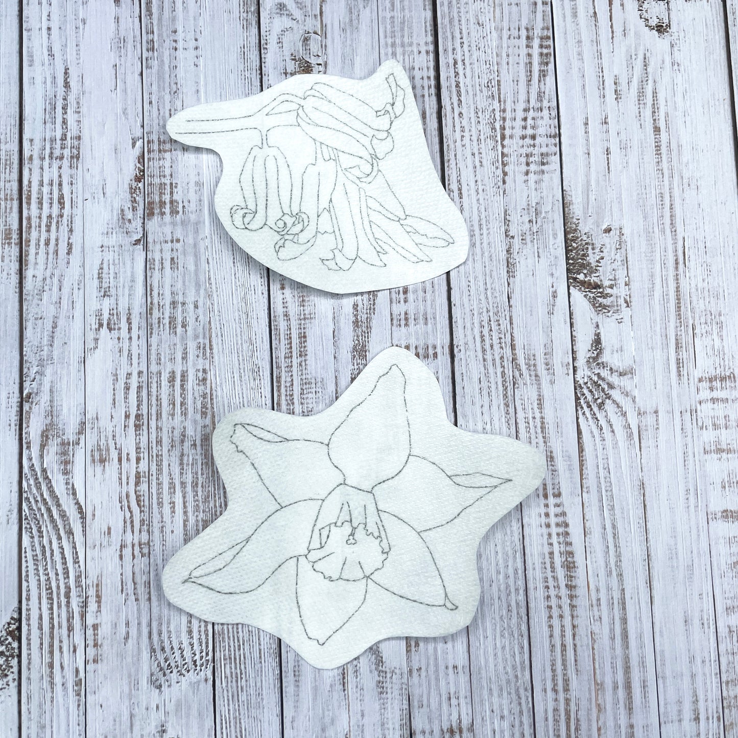 Spring flower embroidery stickers