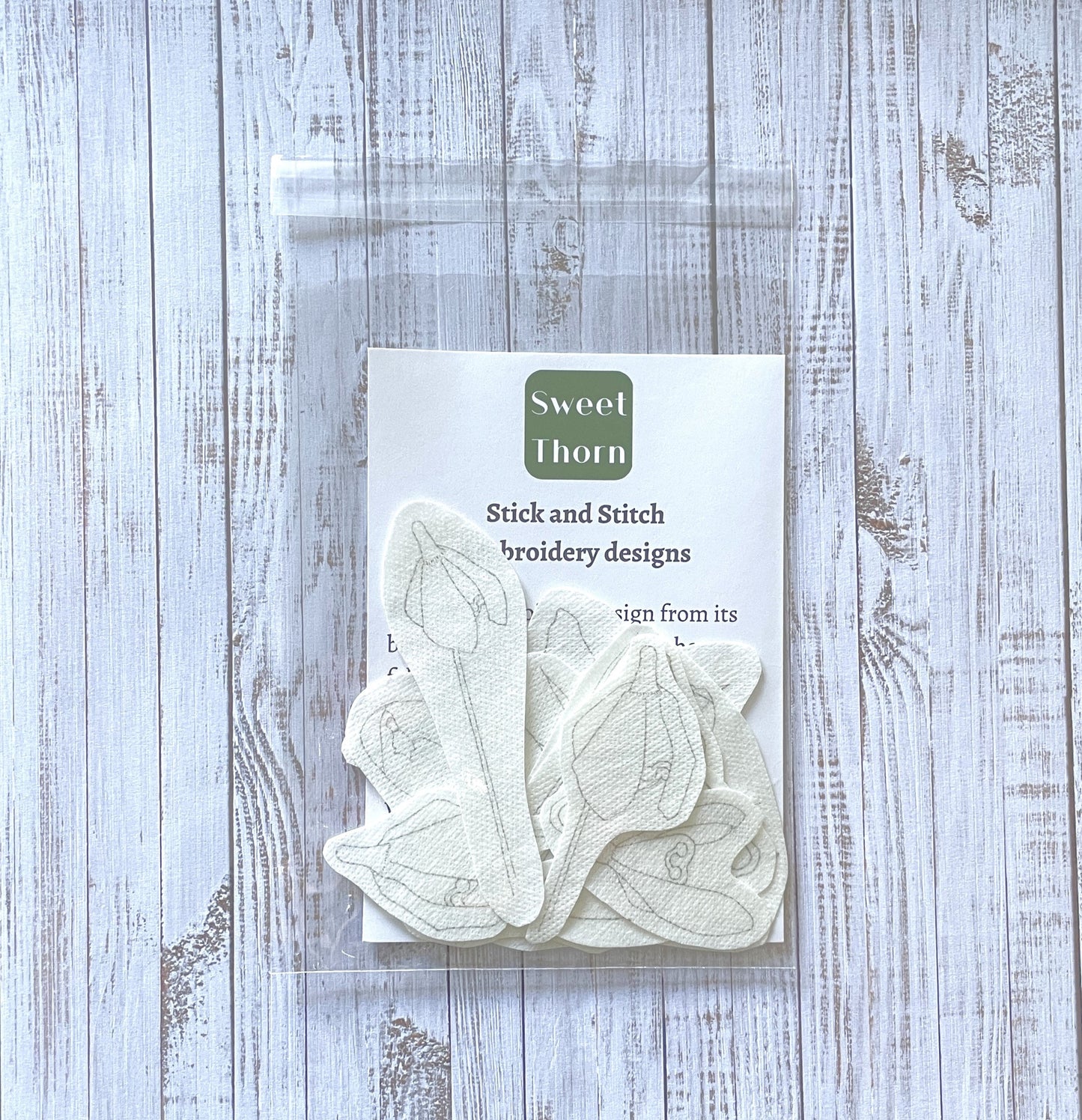 Spring flower embroidery stickers