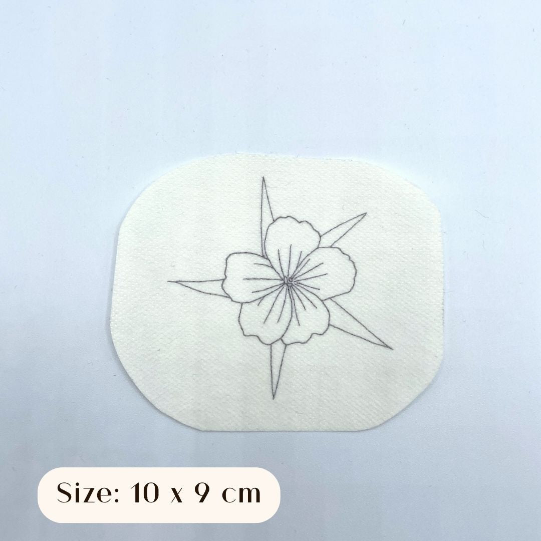 Corncockle sticker size: 10 centimetres by 9