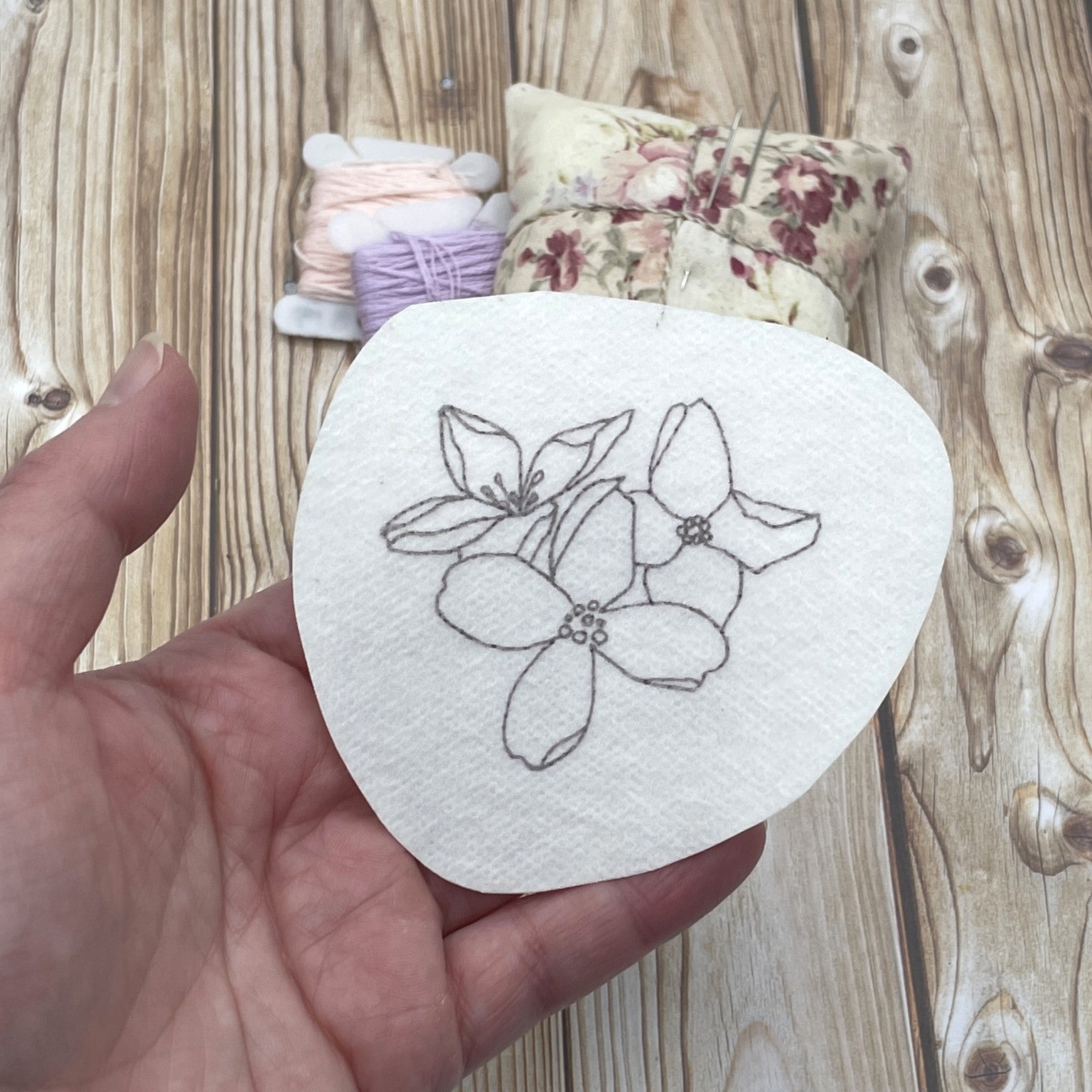 Cuckoo flower embroidery sticker