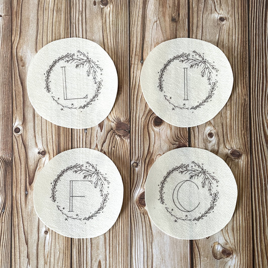 First pack option: four embroidery wreath stickers.