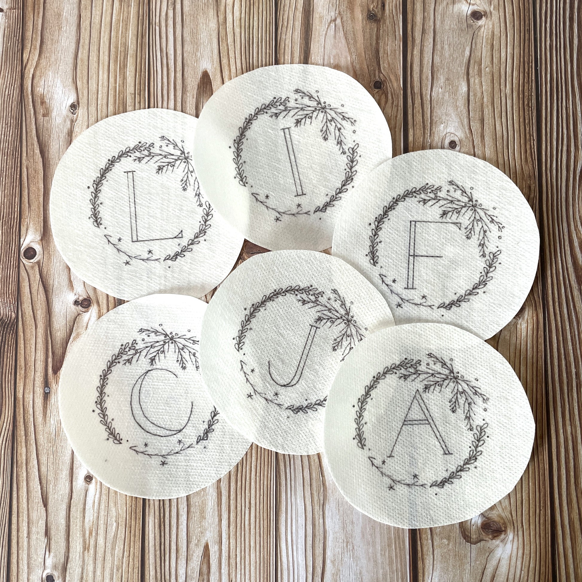 Second pack option: six embroidery stickers.