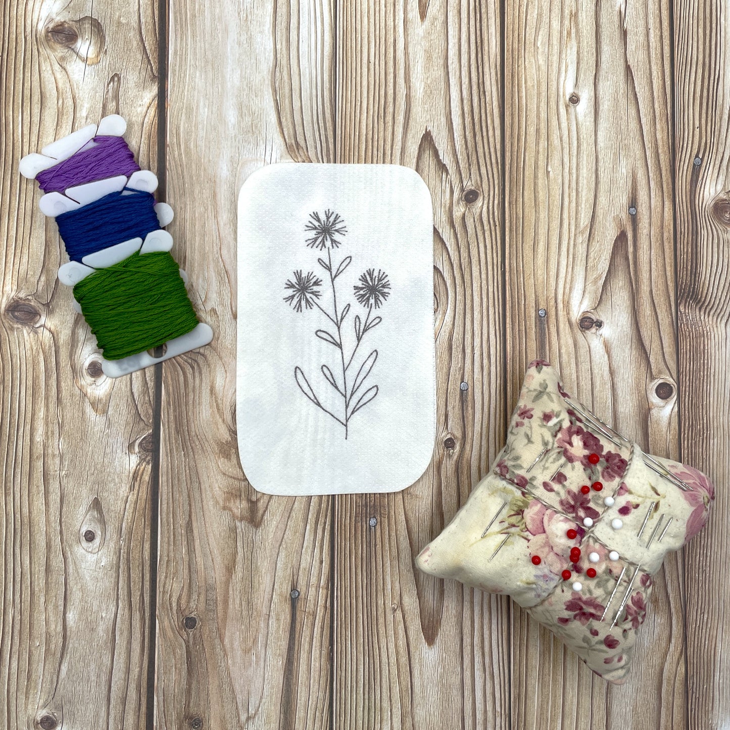 Cornflower embroidery pattern