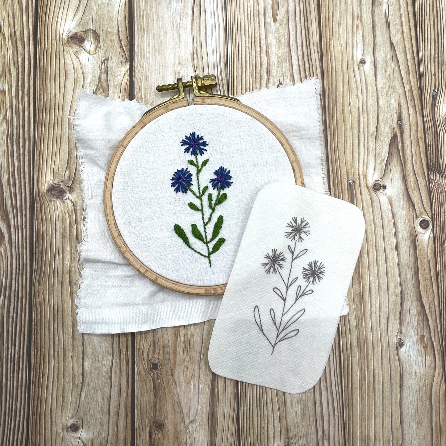 Cornflower embroidery pattern