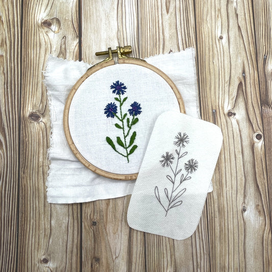 Cornflower embroidery pattern