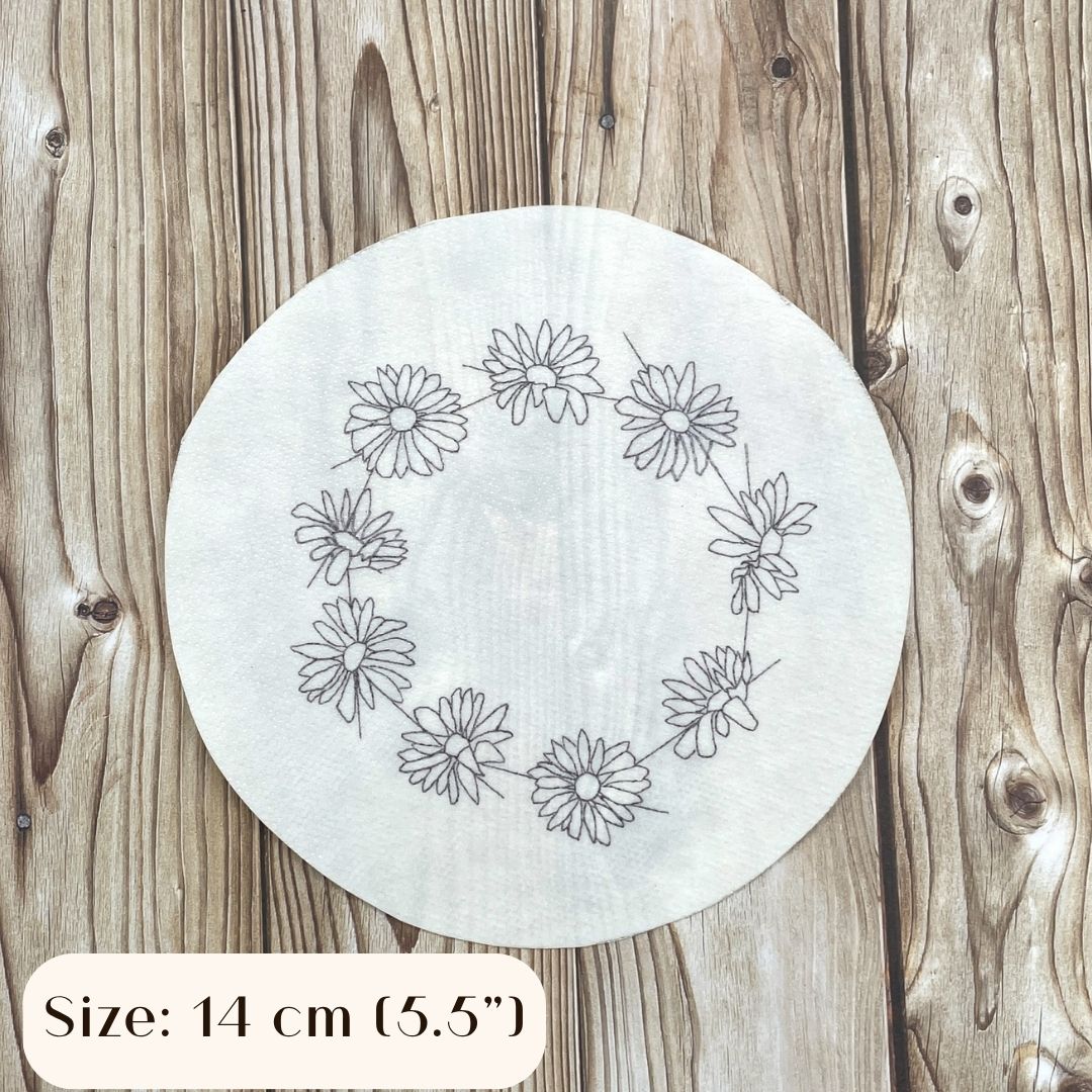 Daisy chain embroidery sticker 14 centimetres or 5.5 inches