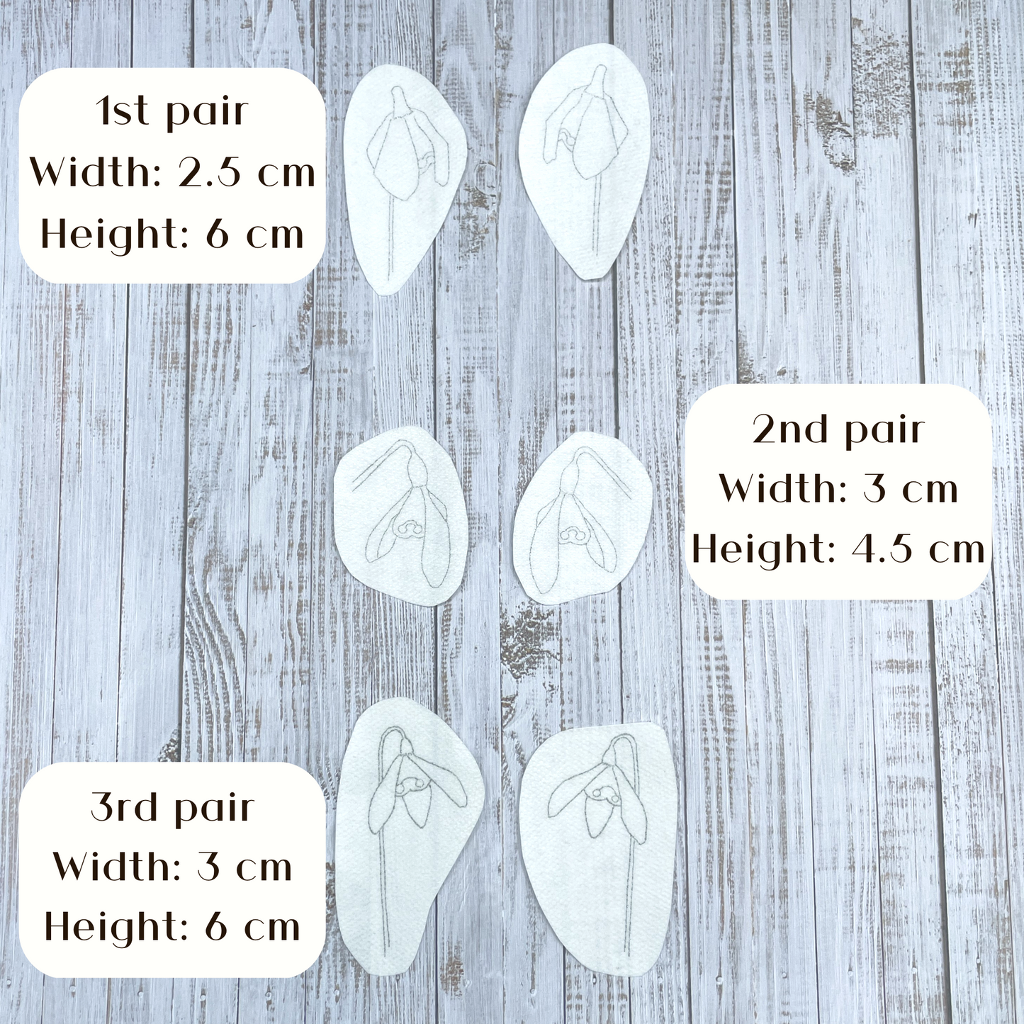 Snowdrop stick and stitch patterns