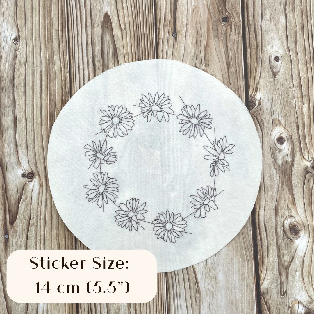 Sticker size 14 cm or 5.5 inches.